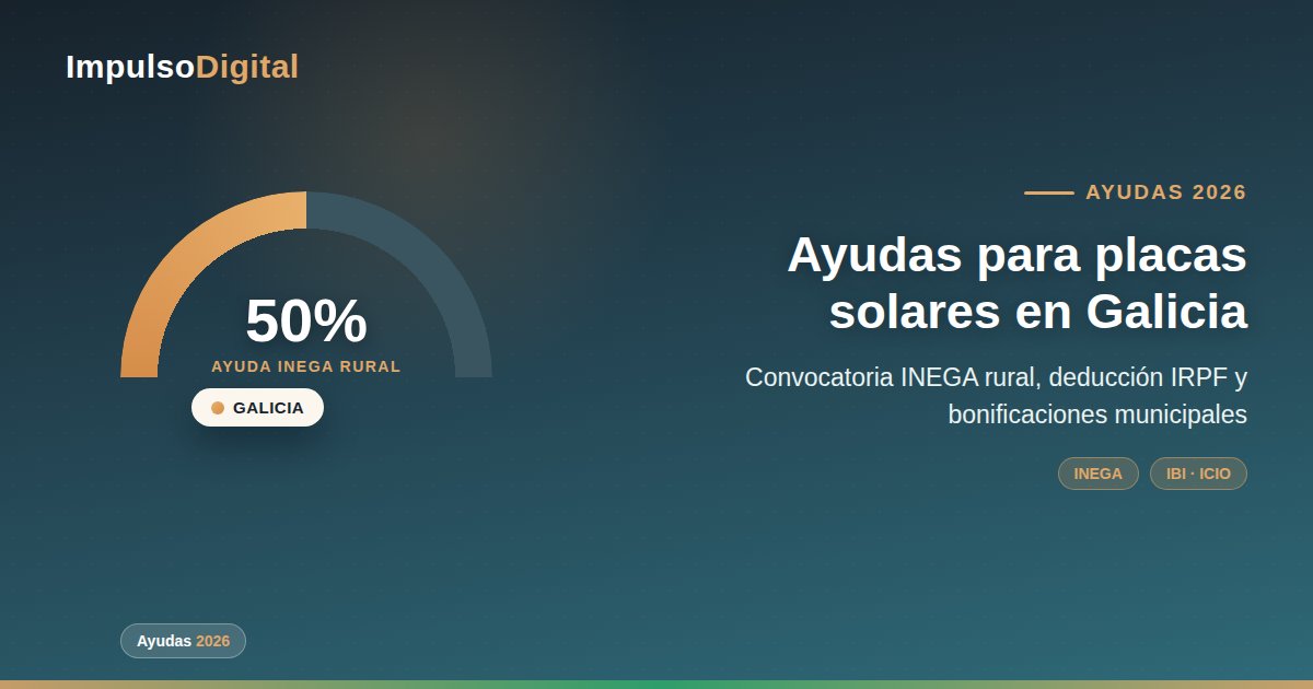 Ayudas para placas solares en Galicia en 2026