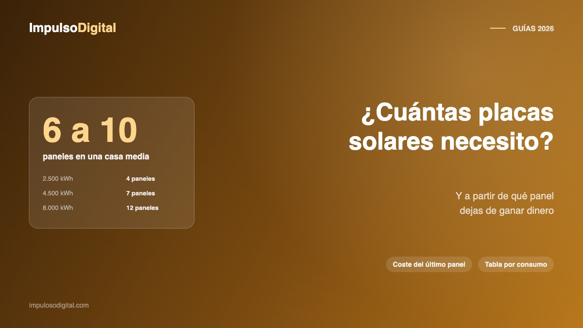 Cuántas placas solares necesito: entre 6 y 10 paneles en una vivienda media